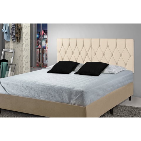 Cabeceira Painel Dubai Deluxe Estofada Casal Areia - 1,40 metros