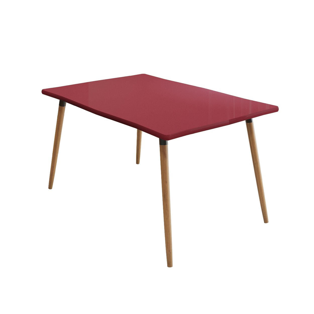 Conjunto com Mesa de Jantar Lótus 120cm e 6 Banquetas Pretas- Cor Jester Red - 4