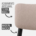 Ver imagem 3 de Kit 4 Cadeiras de Jantar Manuela Madeira Maciça Estofadas Bouclé Bege Madeira Preta Di Franco