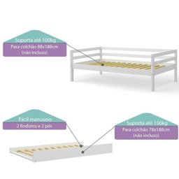 Bicama Solteiro Infantil Prime com Kit Escadinha e Escorrega Casatema - 3
