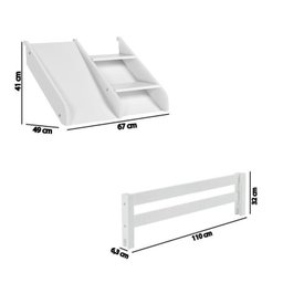 Bicama Solteiro Infantil Prime com Kit Escadinha e Escorrega Casatema - 5