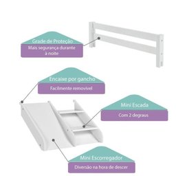 Bicama Solteiro Infantil Prime com Kit Escadinha e Escorrega Casatema - 4
