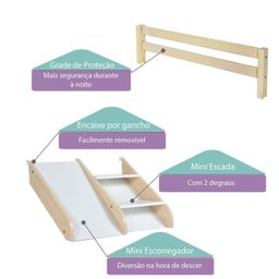 Bicama Solteiro Infantil Prime com Kit Escadinha e Escorrega Casatema - 4
