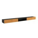 Ver imagem 2 de Rack Suspenso Denver 1,73m com 2 Gavetas e Nicho Yescasa Preto/Nature