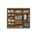 Ver imagem 4 de Guarda Roupa Casal 6 Portas 2 Gavetas 100% MDF London Amêndola/Off White