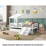 Bicama Solteiro Infantil Prime Telhadinho II e Escadinha/Escorrega Casatema MadeiraOriginals - 8