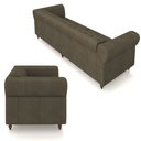 Ver mais imagens de Conjunto de Sofá Sala de Estar Stanford Chesterfield 2 e 3 Lugares 180cm/240cm Pés Madeira Couro Cap
