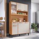 Ver imagem 1 de Cozinha Compacta 6 Portas 1 Gavetas 120cm Nápoles Itatiaia Branco/Cinamomo/Off White