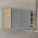 Ver imagem 1 de Armário de Cozinha Aéreo Califórnia 80cm e Nicho Garrafeiro 20cm Riad Castanho/cinza - Lumil Lumil M