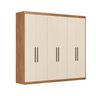 Guarda Roupa Casal 6 Portas 4 Gavetas 100% MDF London Amêndola/Off White - 2