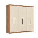 Ver imagem 2 de Guarda Roupa Casal 6 Portas 4 Gavetas 100% MDF London Amêndola/Off White