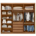 Ver imagem 4 de Guarda Roupa Casal 6 Portas 4 Gavetas 100% MDF London Amêndola/Off White
