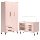 Ver imagem 1 de Berço Americano 3820 e Guarda Roupa Roupa 3830 Q Encanto Retrô Rosa - Qmovi