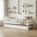 Ver imagem 1 de Bicama Solteiro Infantil Prime com Grade de Proteção Iv Madeira Maciça Casatema MadeiraOriginals Branco