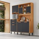 Ver imagem 2 de Cozinha Compacta 6 Portas 2 Gavetas 160cm Espaço para Forno e 3 Nichos Nápoles Itatiaia