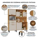 Ver imagem 6 de Armário de Cozinha com Balcão e Nicho para Microondas 200cm Nápoles Itatiaia Cinamomo/Off White