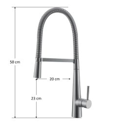 Torneira Cozinha Gourmet Monocomando Aço Escovado:Aço Escovado - 4