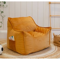 Puff Poltrona Nuvem Infantil Criança Nuvem com Enchimento de Espuma - Tecido Veludo Amarelo - 3
