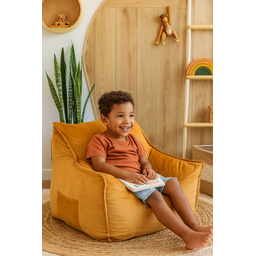 Puff Poltrona Nuvem Infantil Criança Nuvem com Enchimento de Espuma - Tecido Veludo Amarelo - 5