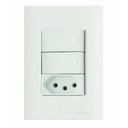 Ver imagem 1 de Conjunto 4x2 com 2 Interruptores Simples 10 a 250 V e 1 Tomada 2p+t 20 a 250 V Tramontina Giz Branco