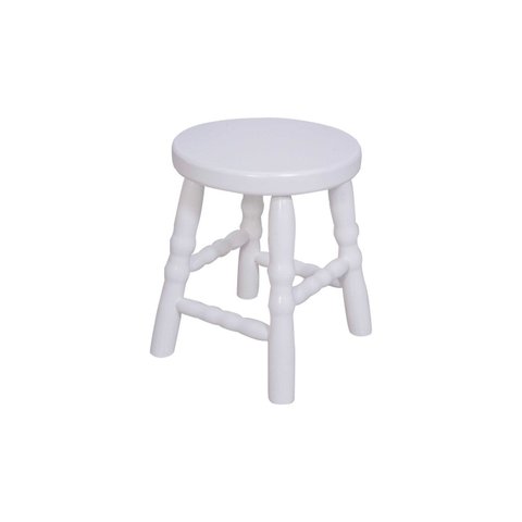 Banqueta Baixa para Quarto Infantil 30cm Dalas Branco