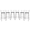 Ver imagem 1 de Kit 6 Banquetas para Balcão Flórida Prata 60cm Cozinha Gourmet Bistrô Bancada Piscina Área de Lazer