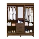 Ver imagem 2 de Guarda Roupa Casal 4 Portas 2 Gavetas Nogueira Nogueira