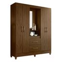 Ver imagem 3 de Guarda Roupa Casal 4 Portas 2 Gavetas Nogueira Nogueira