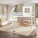 Ver imagem 1 de Cama Alta Infantil Cabana Family Casatema MadeiraOriginals Branco/Verde