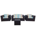 Ver imagem 1 de Conjunto Bora Bora Escuro - 1 Sofá 2 Lugares + 2 Poltronas + 1 Mesa de Centro - Boipeba