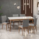 Ver imagem 1 de Mesa de Jantar Olive 6 Lugares 180cm Babus - Imbuia / Off White