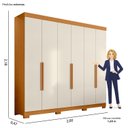 Ver imagem 3 de Guarda-Roupa de Casal 6 Portas Vinci com Espelhos Cinamomo