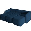 Ver imagem 6 de Sofá Cama para Sala de Estar 4 Lugares 336cm Montserrat K01 Veludo Azul Marinho - Lyam Decor