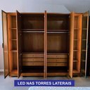Ver imagem 6 de Guarda Roupa Casal Prime 6 Portas Com LED Cinamomo com Cômoda São Paulo 6 Gavetas 2 Portas Cinamomo