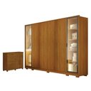 Ver imagem 1 de Guarda Roupa Casal Prime 6 Portas Com LED Cinamomo com Cômoda São Paulo 6 Gavetas 2 Portas Cinamomo