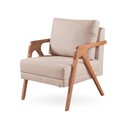 Ver imagem 1 de Poltrona Mona Luxo Madeira Maciça Tecido Linho:linho Bege