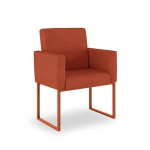 Poltrona Moderna Industrial 13 Cores - Base Ferro de Cobre - Terracota