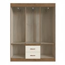 Ver imagem 4 de Guarda Roupa Solteiro 6 Portas 2 Gavetas Off White/Nogueira Montevideu