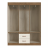 Guarda Roupa Solteiro 6 Portas 2 Gavetas Off White/Nogueira Montevideu - 4