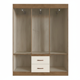 Guarda Roupa Solteiro 6 Portas 2 Gavetas Off White/Nogueira Montevideu - 4 Guarda Roupa Solteiro 6 Portas 2 Gavetas Off White/Nogueira Montevideu - 4