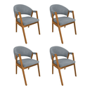 Ver imagem 1 de Kit 4 Cadeiras de Jantar Estofadas Madeira Maciça Cerejeira Helen Sala de Jantar