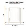 Grade Portão Proteção Pet Cachorro 84 a 89 Cm Criança Cães:branco - 3