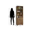 Ver imagem 5 de Armário para Escritório Livreiro 2 Portas 5 Prateleiras Móveis Leão Marrom/Freijó
