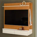 Ver imagem 3 de Painel para Tv até 42 Polegadas Wave C/ Closet Premium Quarto Sala Nicho Rack Cor Cinamomo/off White
