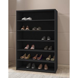 Armário Multiuso Sapateira Laís 5 Prateleiras Preto Ajl