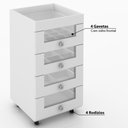 Ver imagem 3 de Carrinho de Maquiagem 4 Gavetas Tecno Mobili - Branco