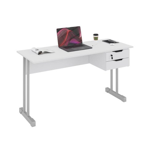 Mesa Escrivaninha Home Office Ecos 100 cm 2 Gavetas Madri