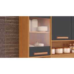 Cozinha Compacta 8 Portas 3 Gavetas 220cm Espaço para Forno e 5 Nichos Nápoles Itatiaia - 13