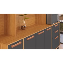 Cozinha Compacta 8 Portas 3 Gavetas 220cm Espaço para Forno e 5 Nichos Nápoles Itatiaia - 11