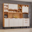 Ver imagem 2 de Cozinha Compacta 8 Portas 3 Gavetas 220cm Espaço para Forno e 5 Nichos Nápoles Itatiaia